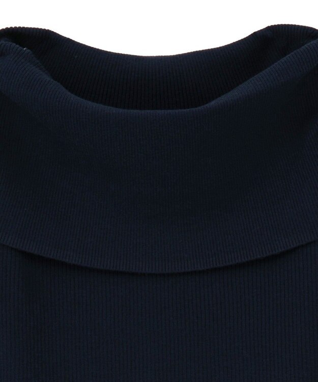 earth music&ecology リボンギャザーオフショルニットプルオーバー Navy