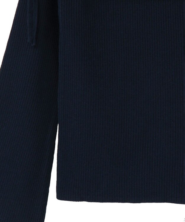 earth music&ecology リボンギャザーオフショルニットプルオーバー Navy