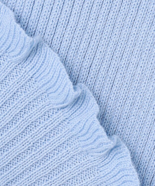 組曲 KIDS 【150-160㎝】フラワードット リブニット サックスブルー