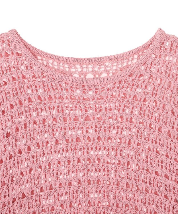 earth music&ecology メッシュニットプルオーバー Pink