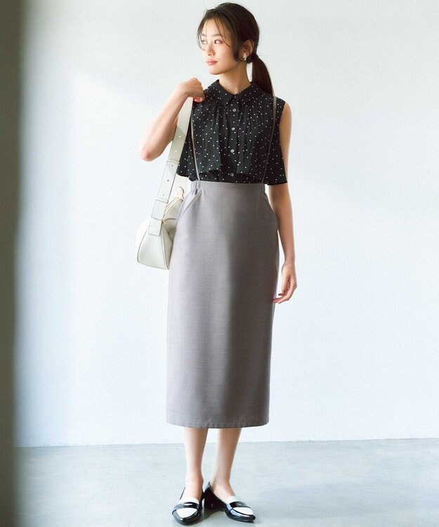 組曲 【入江未悠さんコラボ】ギャザーライトデシンティアード ブラウス モノトーンドット系5