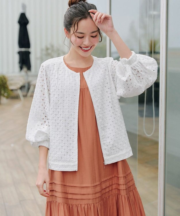 Tiaclasse 【小倉優子さん着用・洗える・XSサイズ】麻調ピンタックロングワンピース オレンジ