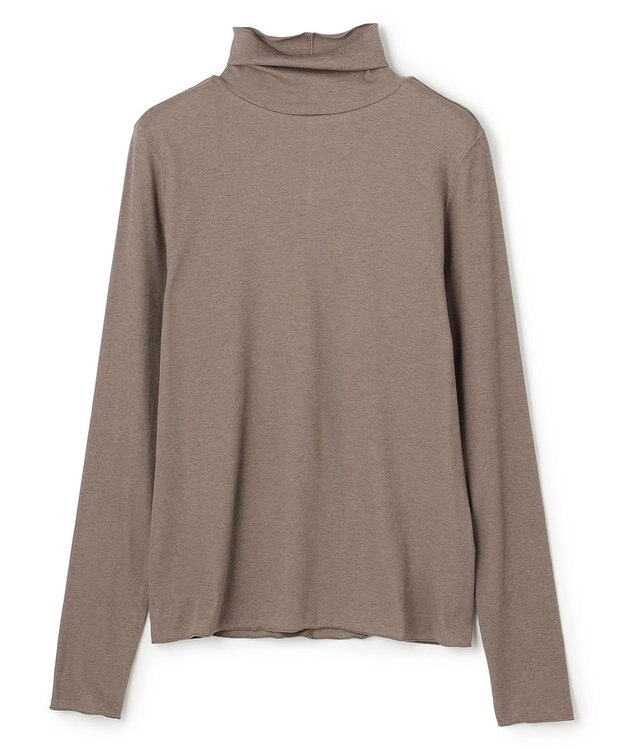 UNFILO 【暖かさ＆着心地の良さで大ヒット】コットンカシミヤ タートルネックカットソー [NEW]モカ