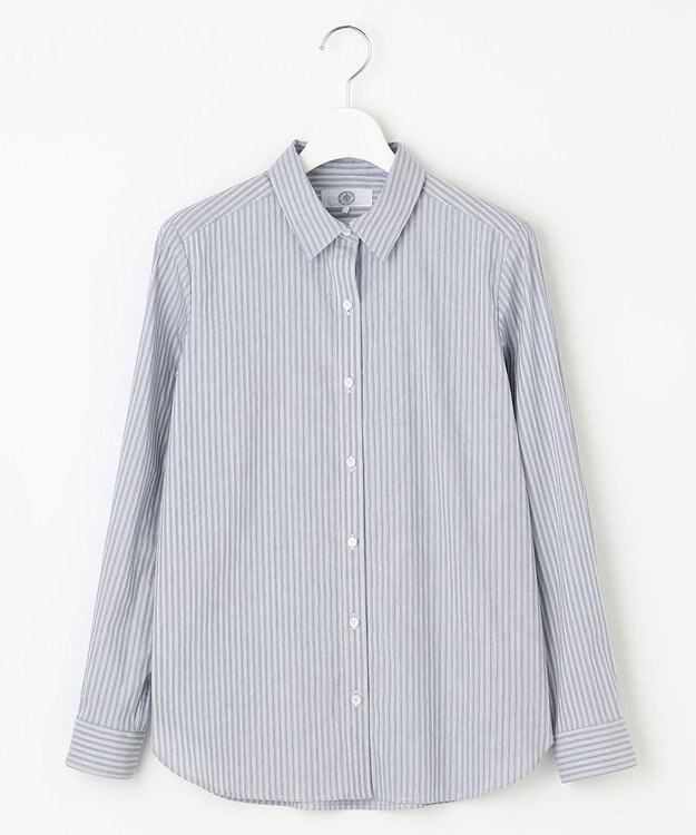 J.PRESS LADIES S 【洗える】BEZ C/Ny ドビーストライプ シャツカラー ブラウス ネイビー系2