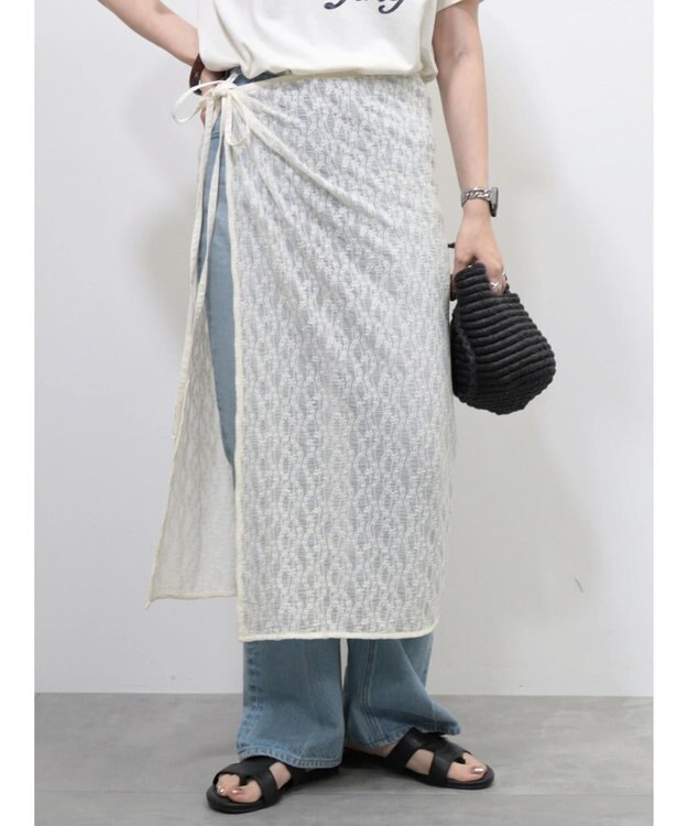 AMERICAN HOLIC レースラップスカート Off White