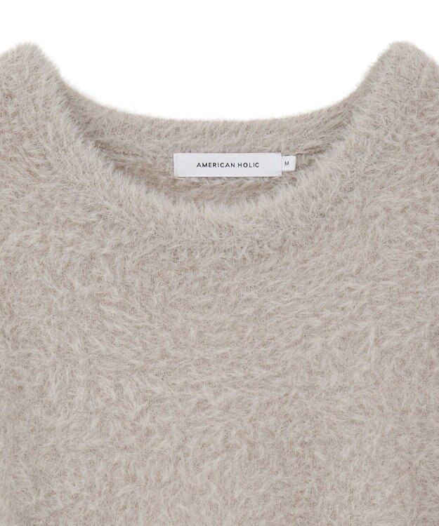 AMERICAN HOLIC フェザー半袖ニットプルオーバー Beige
