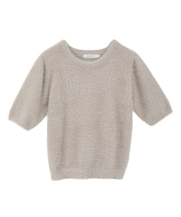 AMERICAN HOLIC フェザー半袖ニットプルオーバー Beige