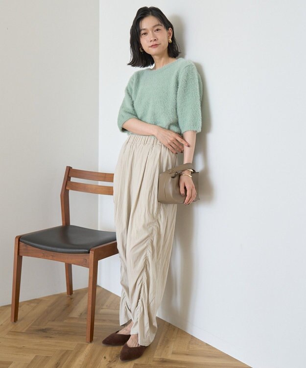 AMERICAN HOLIC フェザー半袖ニットプルオーバー Mint