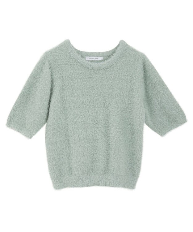 AMERICAN HOLIC フェザー半袖ニットプルオーバー Mint