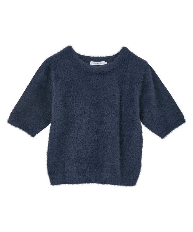 AMERICAN HOLIC フェザー半袖ニットプルオーバー Navy