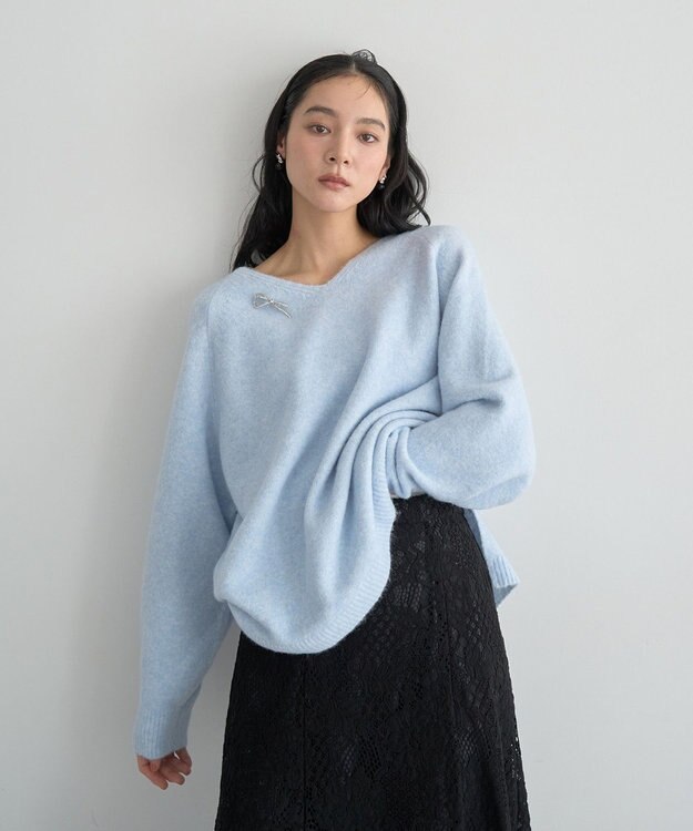 YECCA VECCA ノットリボンブローチ Silver