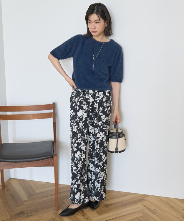 AMERICAN HOLIC フェザー半袖ニットプルオーバー Navy