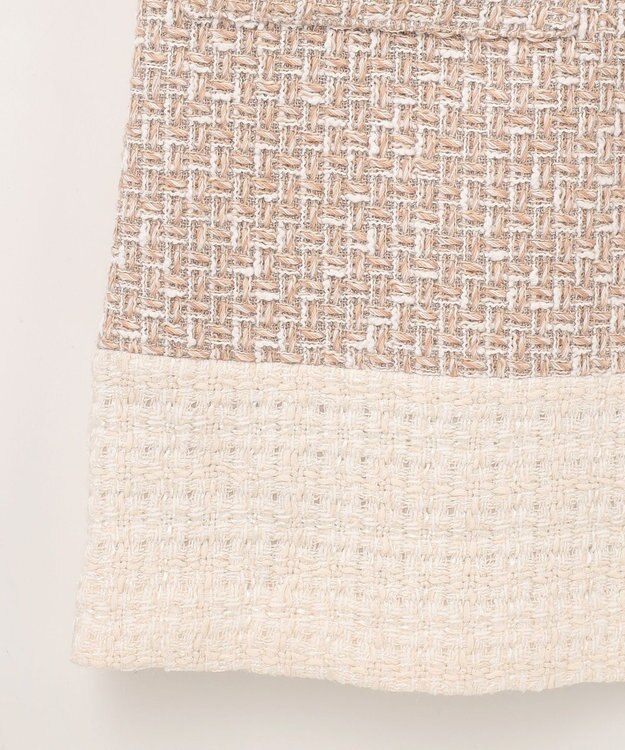 GRACE CONTINENTAL ツイードコンビミニワンピース ベージュ