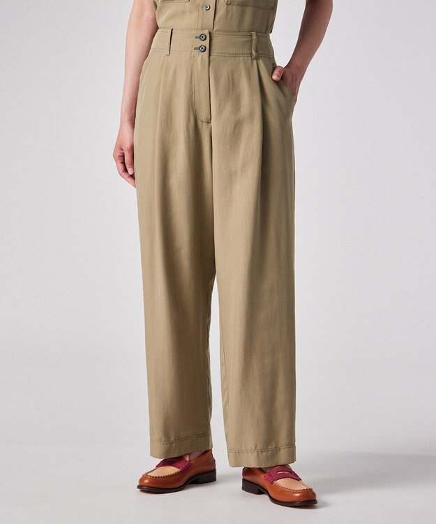 Paul Smith レーヨンドレープ カーヴィタックパンツ オリーブ