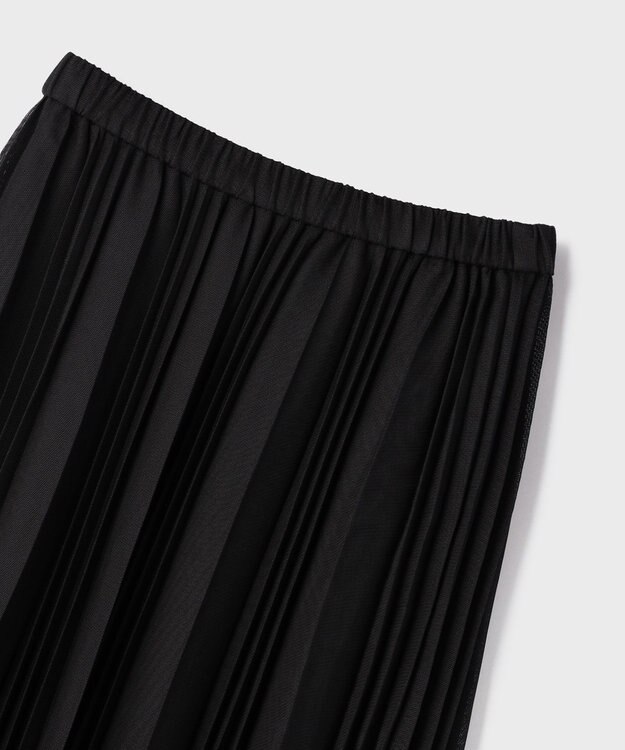 GRACE CONTINENTAL メッシュプリーツスカート ブラック