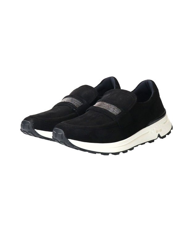 INTER-CHAUSSURES 【BUSSOLA】ローファースニーカー ブラックスウェード