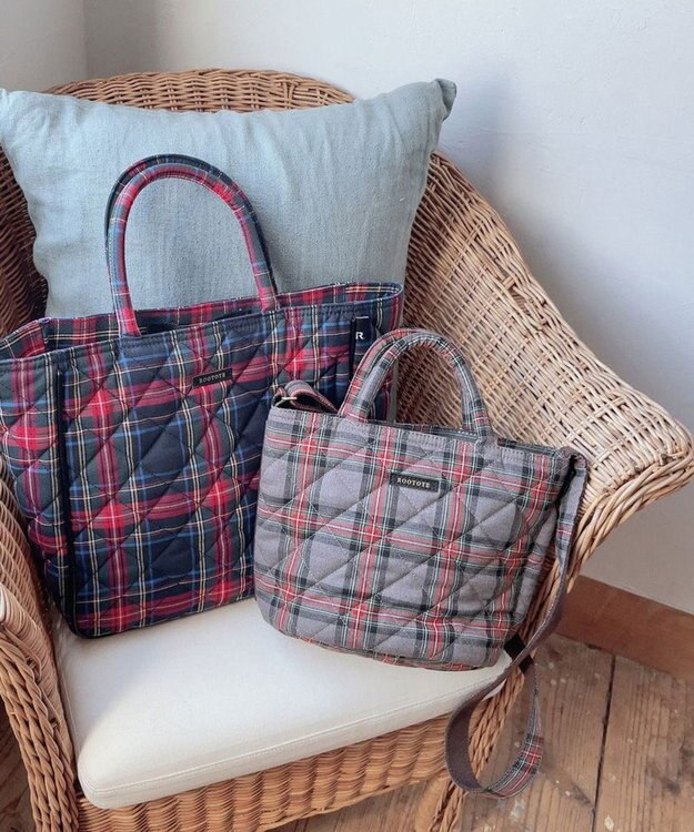 ROOTOTE 1211【ミニトート】EU.ベビールー.チェックキルト-B 01：ブラウン