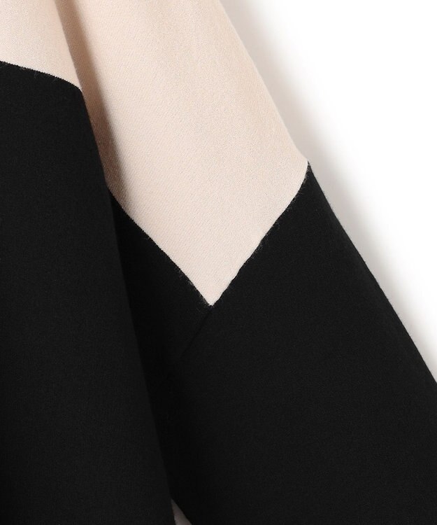 ICB L 【洗える】 ヴィスコースワイド タートルネックプルオーバー トープ×ブラック系