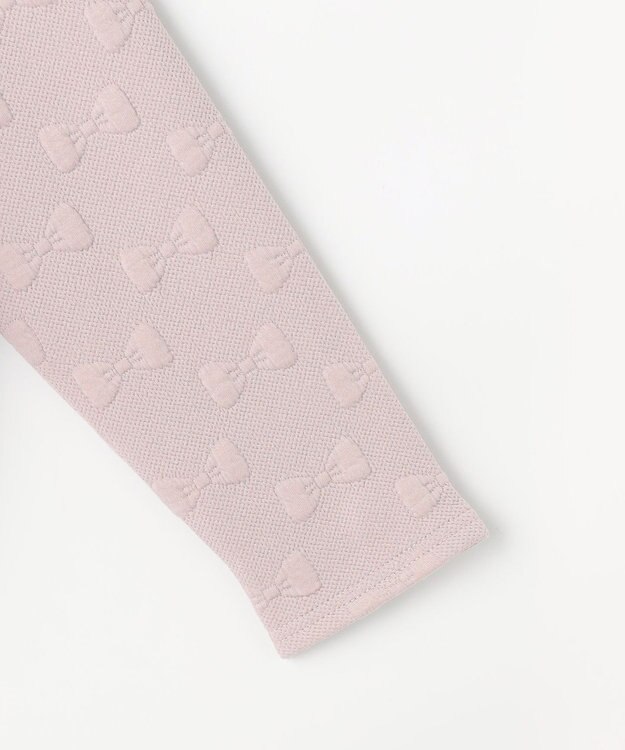 ANY KIDS リボン ジャガード カーディガン ベージュ