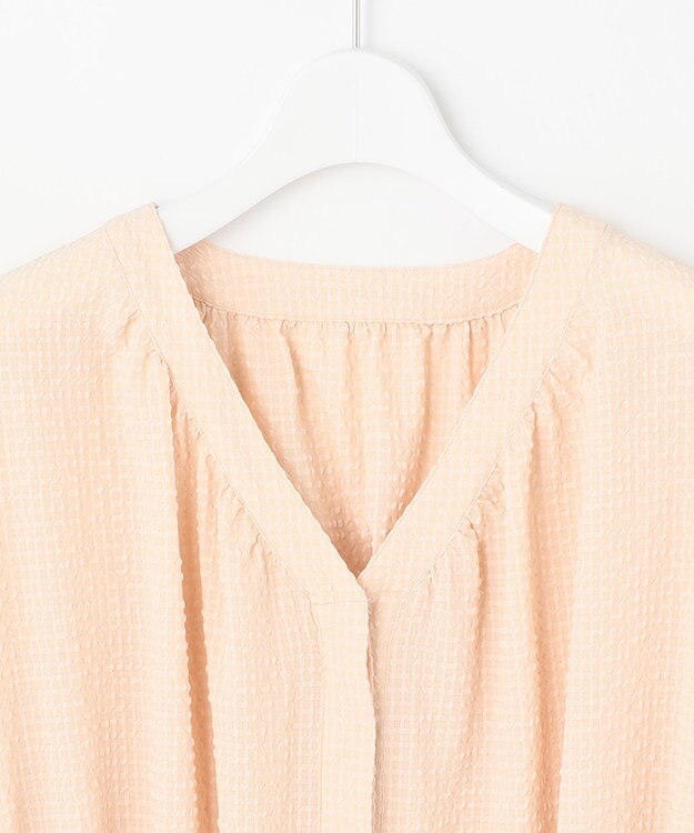 #Newans 【優木まおみさんコラボ】Vネックガウンワンピース ピンク系