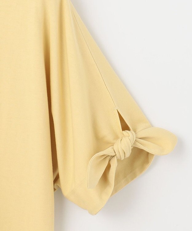 Feroux 【UVケア】リボンスリーブドルマン Tシャツ ライトイエロー系