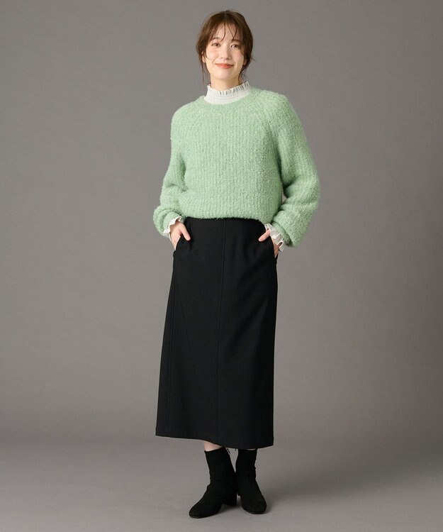 ANY カーリーファンシーニット グリーン