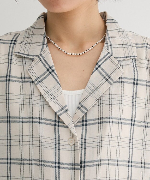 Green Parks 開襟シアージャケット風シャツ Check