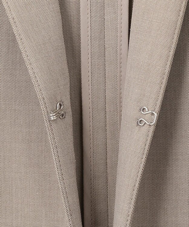 J.PRESS LADIES 【洗える・撥水・防汚】コットンFITTYシャーク ノーカラー ジャケット ベージュ系