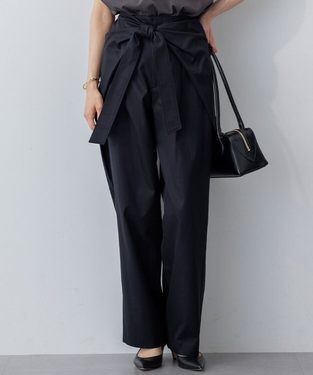 23区 【GOLD LABEL】チノ ラップワイドパンツ ブラック系