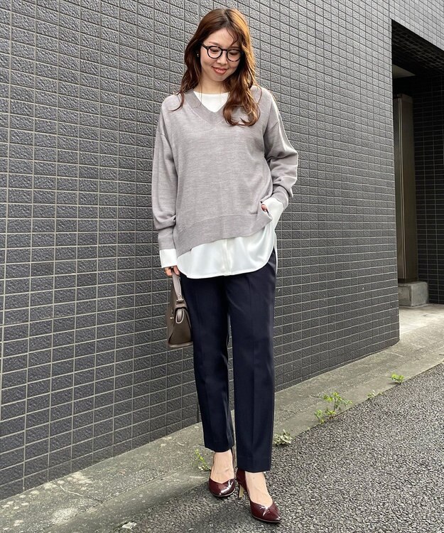 UNFILO beauty warm テーパードパンツ ネイビー