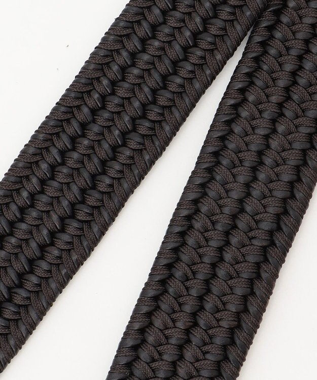 JOSEPH ABBOUD  【イタリア素材・ストレッチ・日本製】 ストレッチレザーミックス ベルト ブラック系