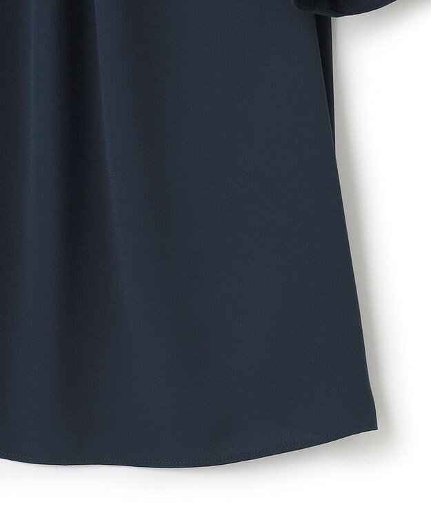 ICB 【洗える】ソフトジョーゼット　ランダムタックブラウス ネイビー系