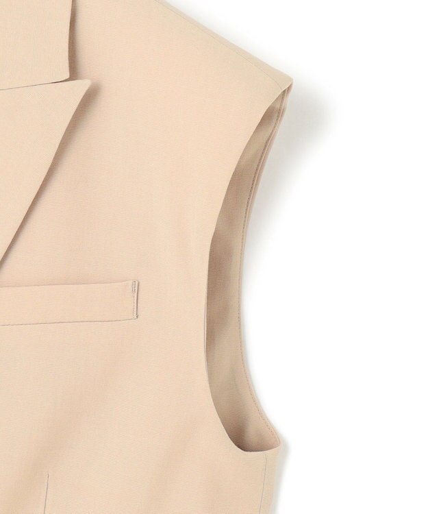 ICB L 【接触冷感・UVカット・洗える】 T/Rドライリネン ショートジレ ベージュ系