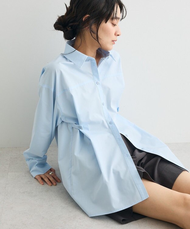 CRAFT STANDARD BOUTIQUE サイドベルトシャツ Sax