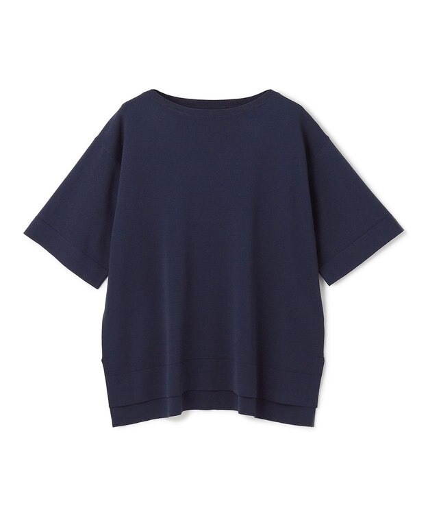 UNFILO L スゴ機能美 ハーフスリーブ ニット [WEB限定]ネイビー