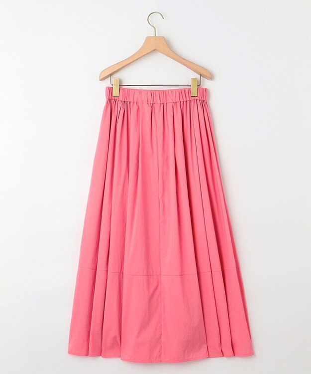 組曲 【洗える・後ろゴム】ナイロンリヨセルタフタ フレアスカート ピンク系