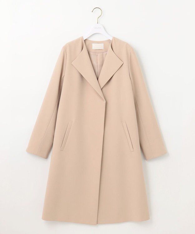 ANY SIS ノーカラーロングテロンチ コート ベージュ