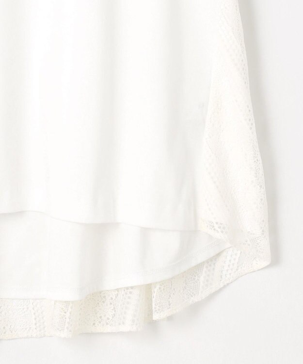 自由区 【WEB限定・洗える・XSサイズあり】レースコンビ カットソー アイボリー系