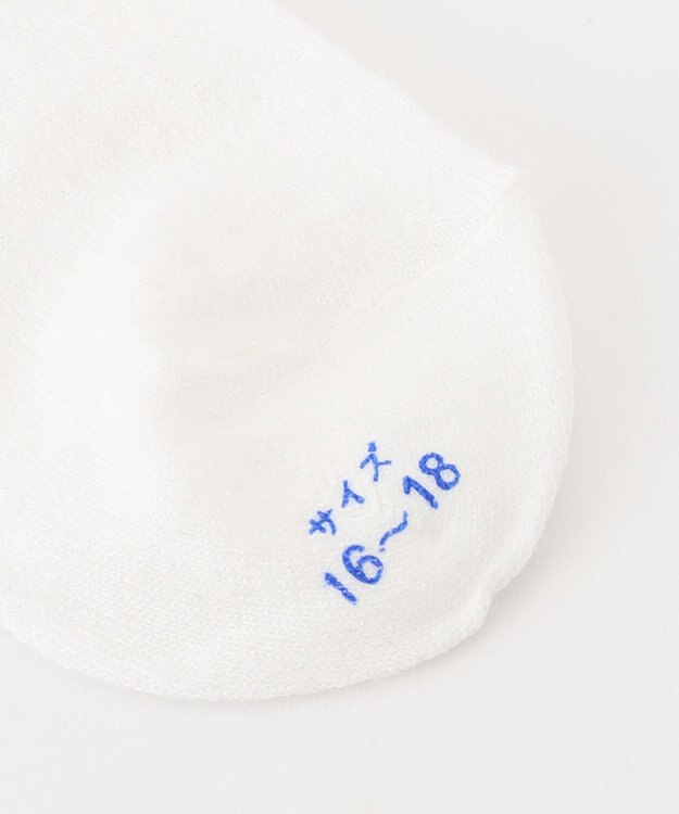 ANY KIDS 【日本製】レース花柄ラメショートソックス アイボリー系