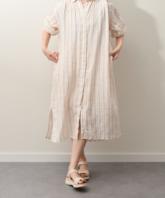 INTER-CHAUSSURES 【Oh my Sandals】ベルクロローヒールサンダル アイボリー