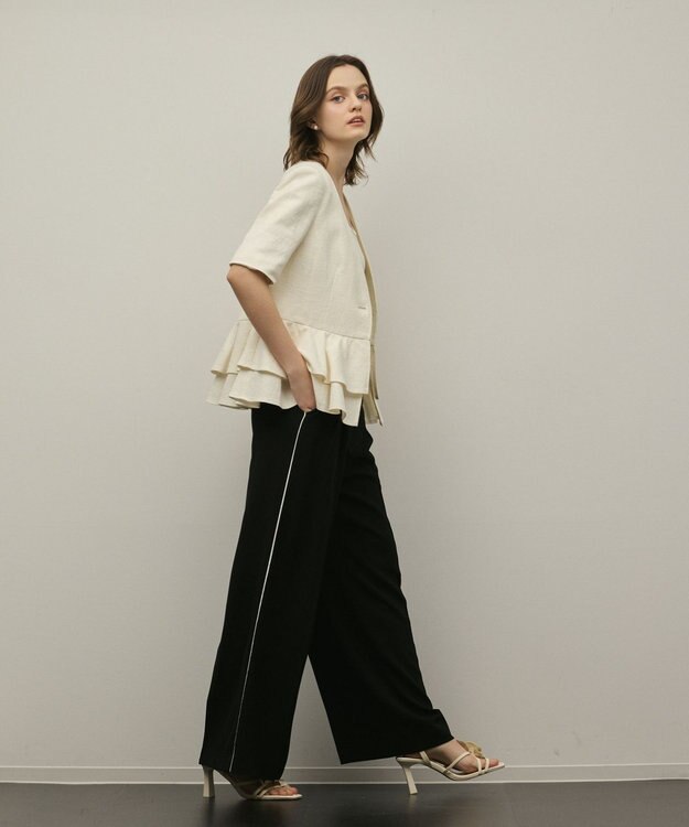 GRACE CONTINENTAL ペプラムツイードジャケット キナリ