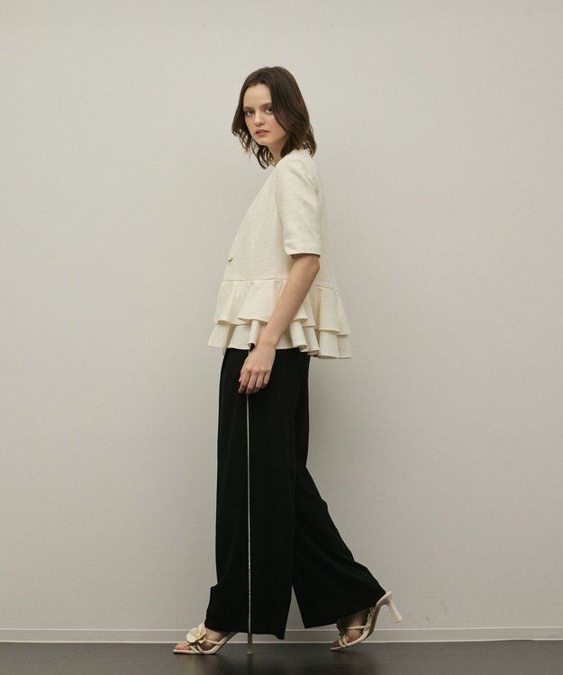 GRACE CONTINENTAL ペプラムツイードジャケット キナリ