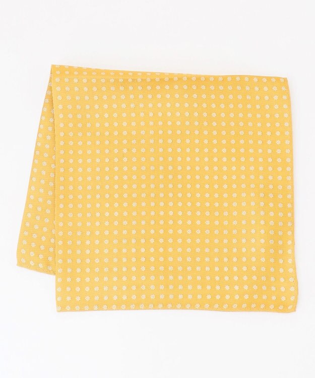 J.PRESS MEN 小紋ハンドプリント チーフ ライトイエロー系5