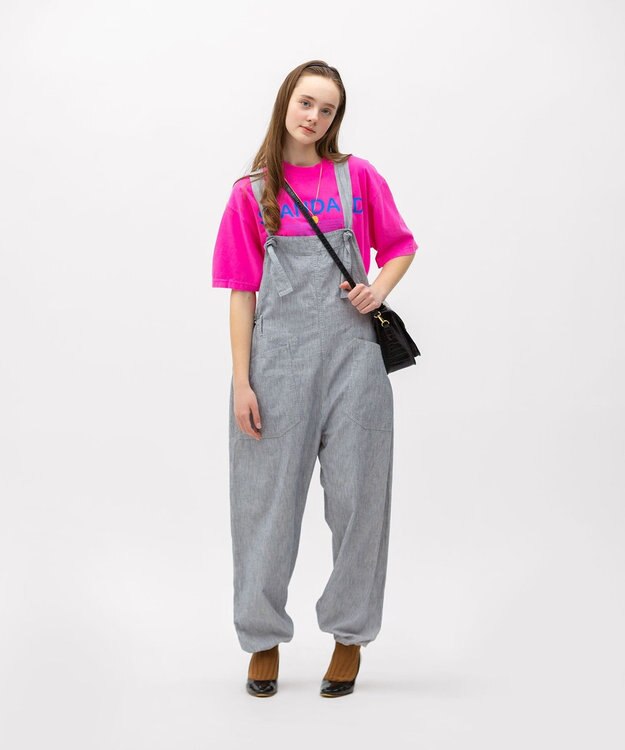 LENO LIGHT HICKORY SALOPETTES / ヒッコリーサロペット WHITE STRIPE