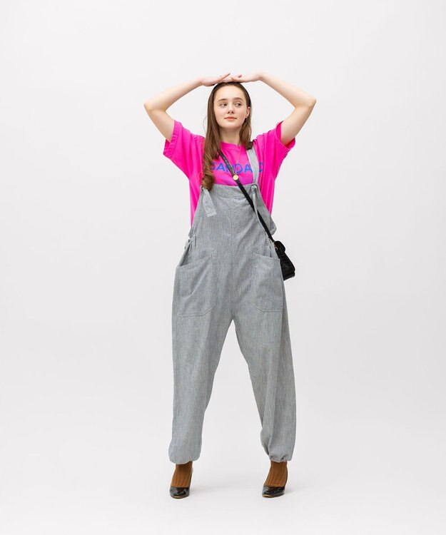 LENO LIGHT HICKORY SALOPETTES / ヒッコリーサロペット WHITE STRIPE