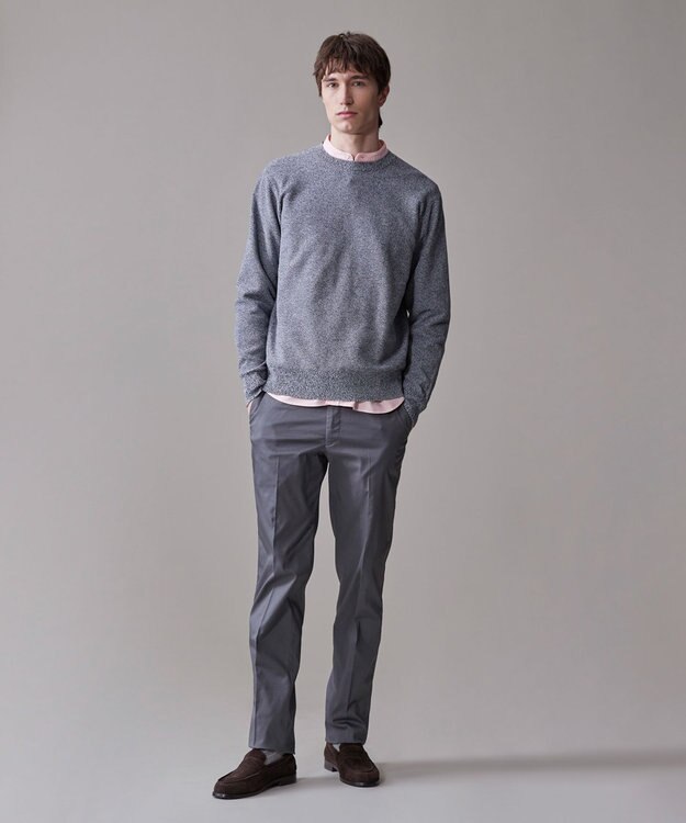 J.PRESS MEN ギマコットンクルーニット ブルー系