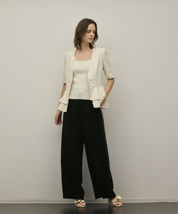 GRACE CONTINENTAL ペプラムツイードジャケット キナリ