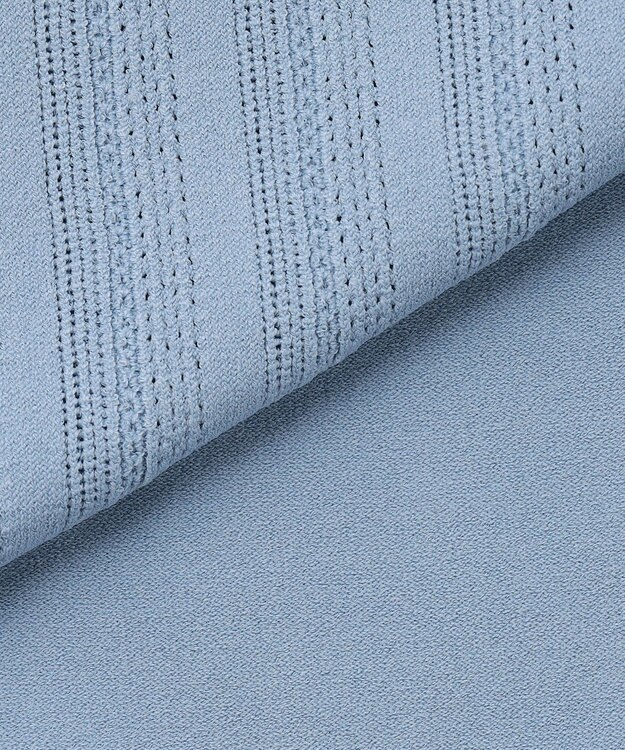 J.PRESS LADIES Rayon Elite Stretch クルーネック ニット サックスブルー系