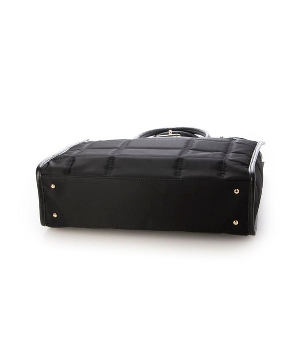 UNBILLION 【テレビ ドラマ着用アイテム】ペルケ perche / ナイロンキルト×クロコ型押し牛革A42wayトートバッグ ブラック