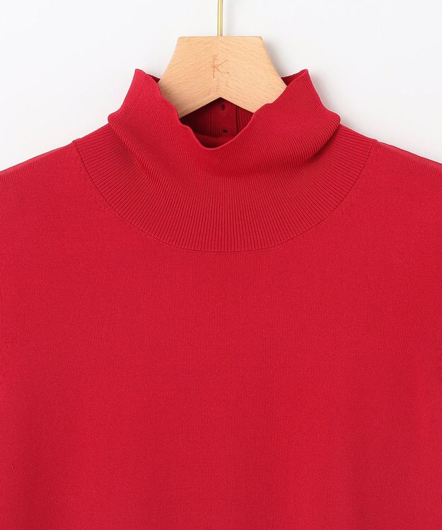 組曲 L 【6色展開・UVケア】モダンタートルニット チェリーレッド系